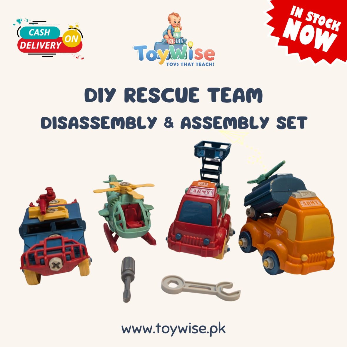 DIY Rescue Team Disassembly & Assembly Toy Set 🚒🪖🚁