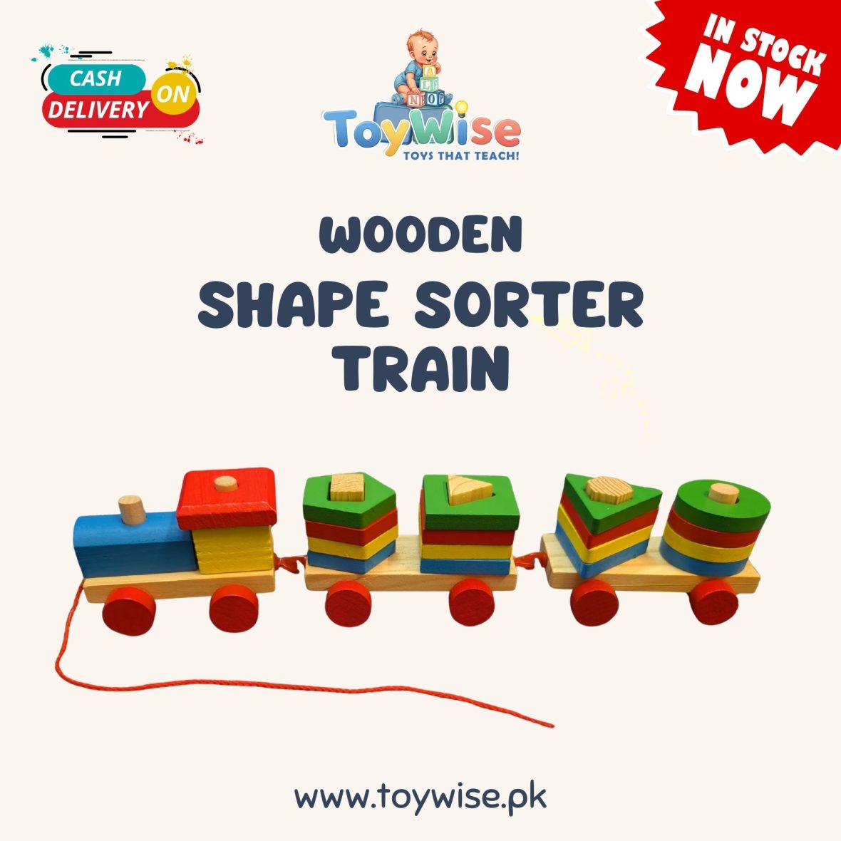 Wooden Shape Sorter Train  🚂