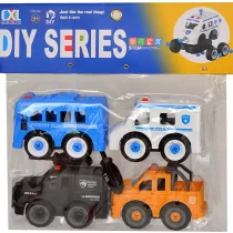 diy take apart police rescue vehicle toy set for kids