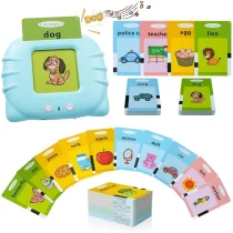 Kids talking flash card reader toy with sound and learning cards